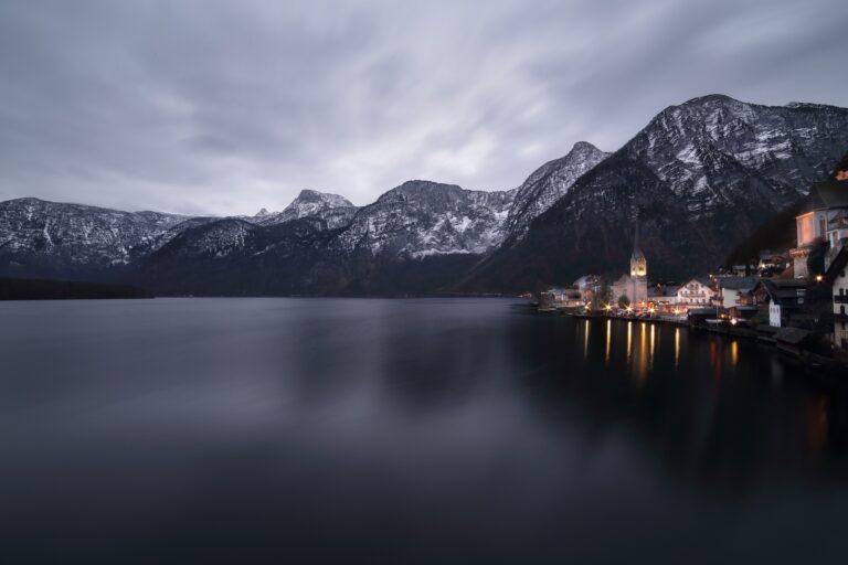 Hallstatt, Salzkammergut, Austria, in the morning light. UNESCO World Heritage Site near Salzburg.